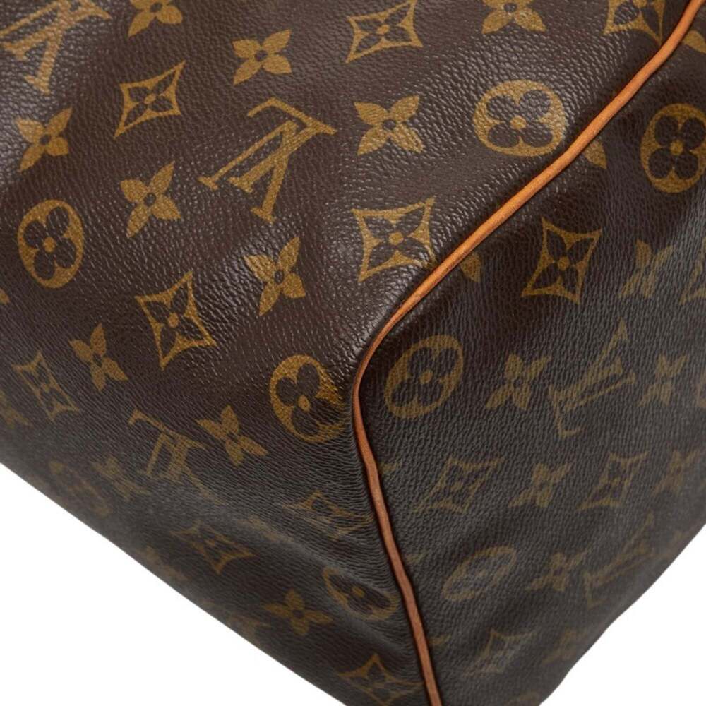LOUIS VUITTON Authentic Brown Monogram Leather Speedy 40 Boston Bag - Picture 6 of 12